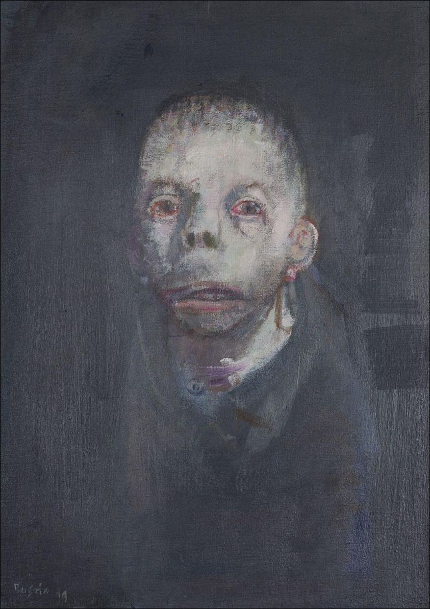 Jean Rustin - Original Painting "Portret van de mens" 46x33cm - 1999