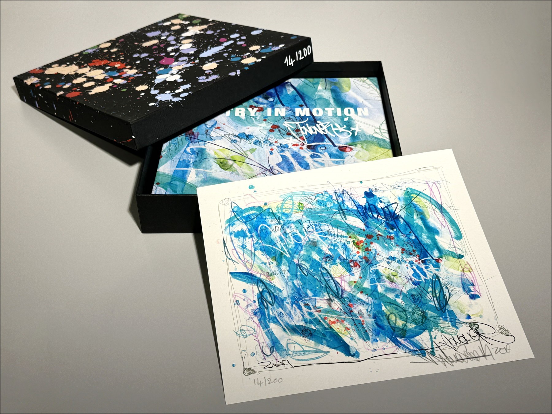 JonOne - "Poetry in Motion" Box Set (Painting + unique signed enhanced screen print + book) 2019