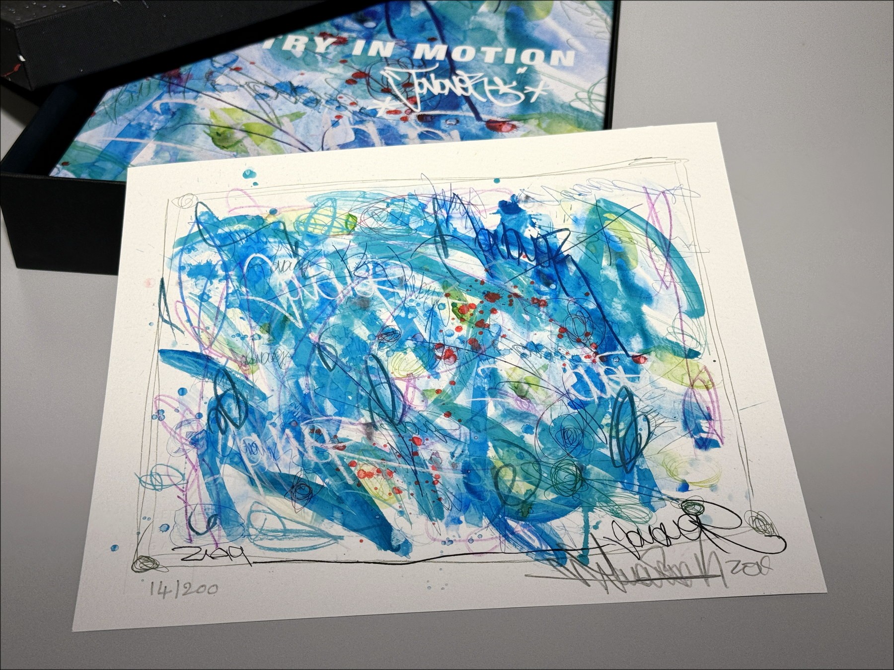 JonOne - "Poetry in Motion" Box Set (Painting + unique signed enhanced screen print + book) 2019