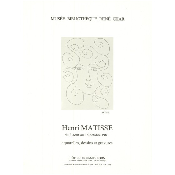 "Litografia Matisse per il Museo René Char" - Lavoro esclusivo