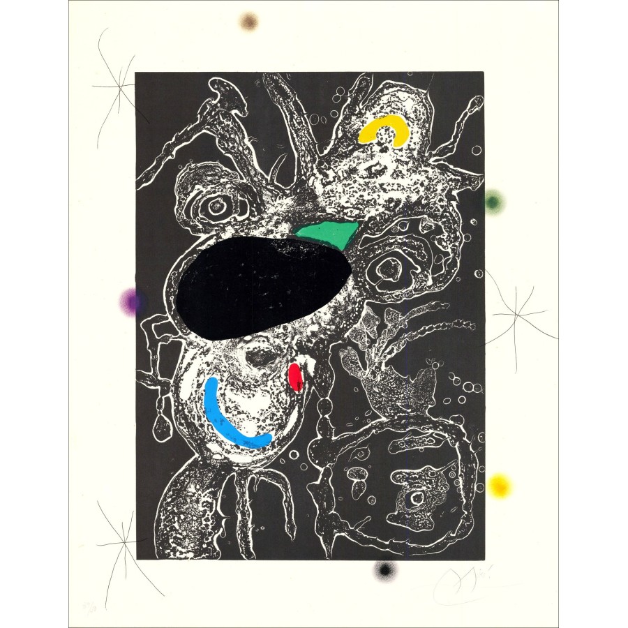 Joan Miro - Carbonundum-Gravur "ESPRIU III" 89x70cm signiert