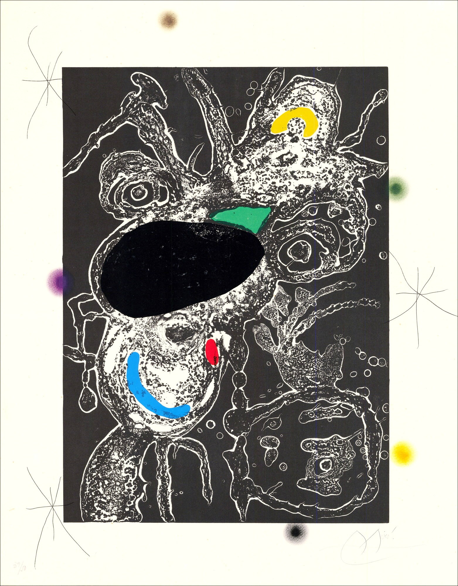Joan MIRO - Grabado de Carborundum "Espriu III" 89x70cm firmado