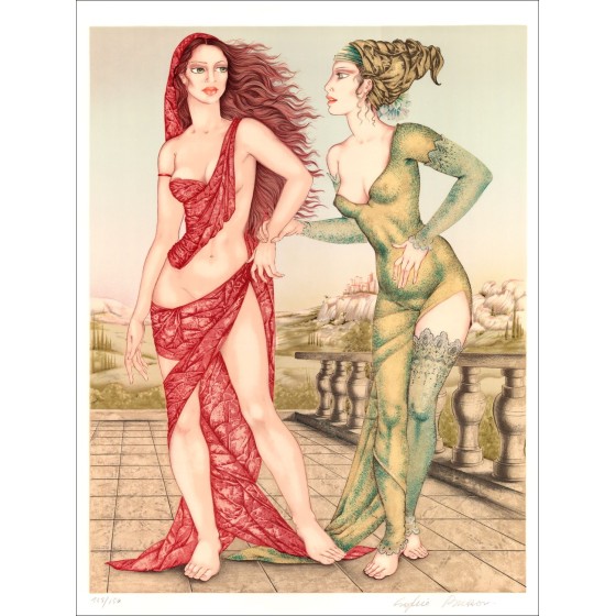 Sophie BUSSON - Litografia originale "L'impatient" - 75x56cm firmata a matita