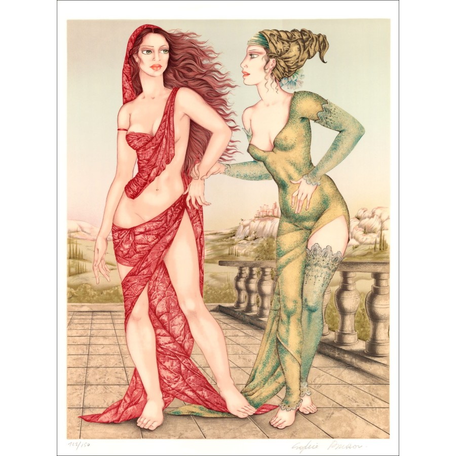Sophie BUSSON - Lithographie Originale "L'impatiente" - 75x56cm signée au crayon