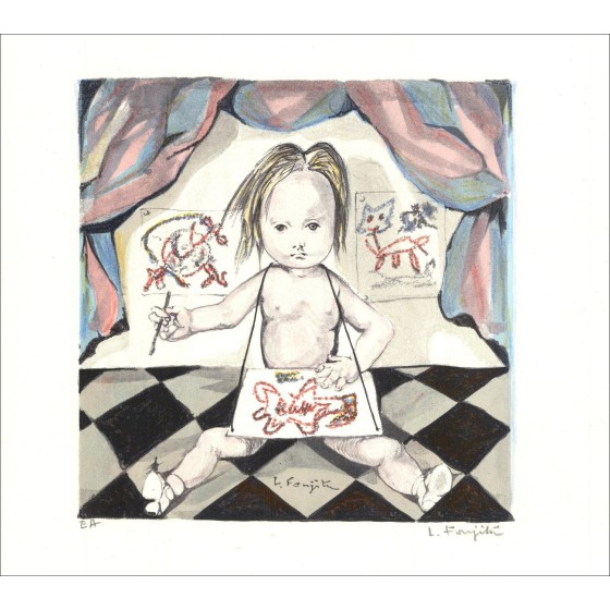 "L'artista" di Leonard Foujita 1963 - Litografia autenticata