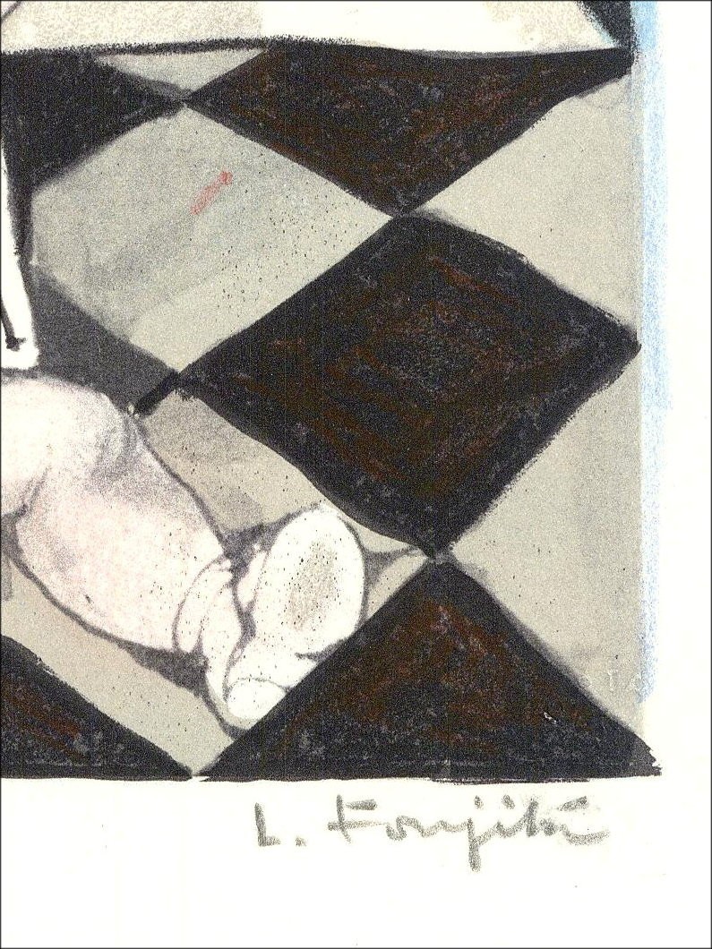 "L'artista" di Leonard Foujita 1963 - Litografia autenticata