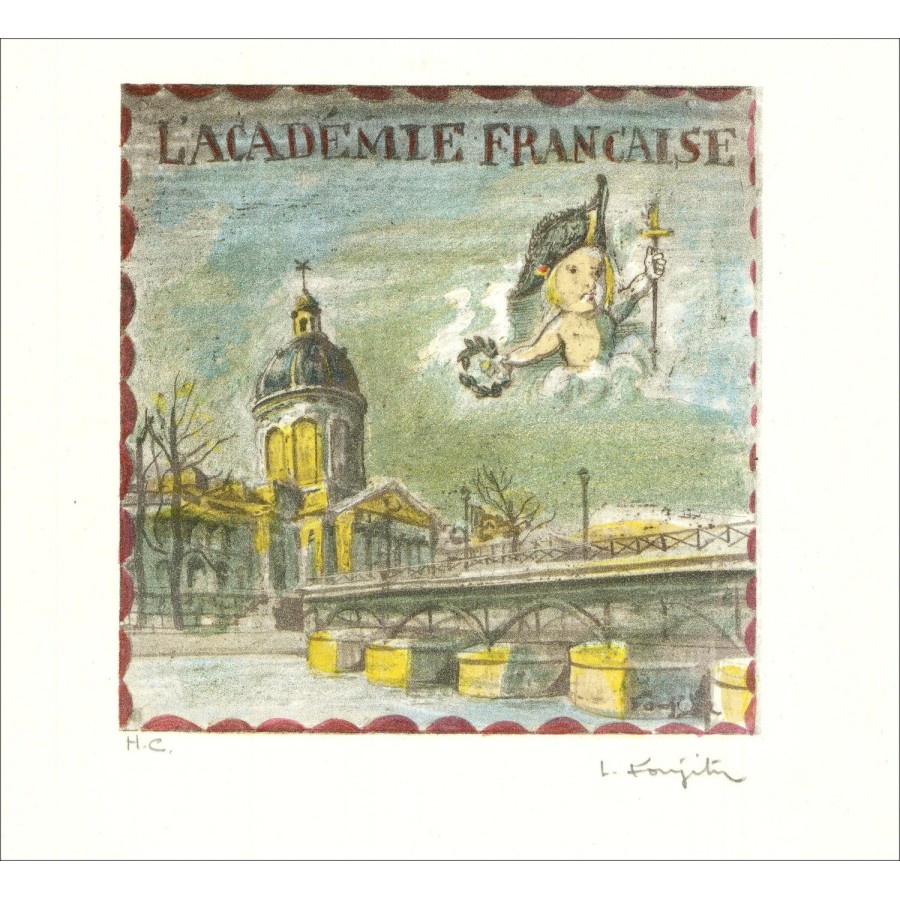 "The French Academy" di Leonard Foujita, 1963 - Litografia certificata