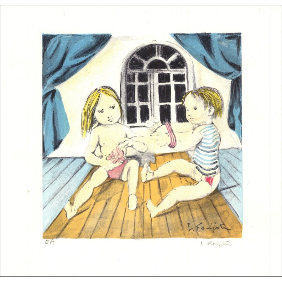 "The Knit" di Leonard Foujita 1963 - Litografia certificata originale
