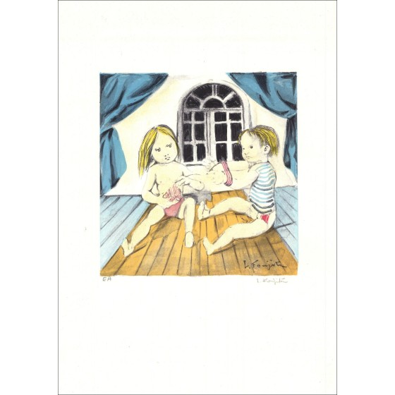 "El punto" de Leonard Foujita 1963 - Litografía certificada original