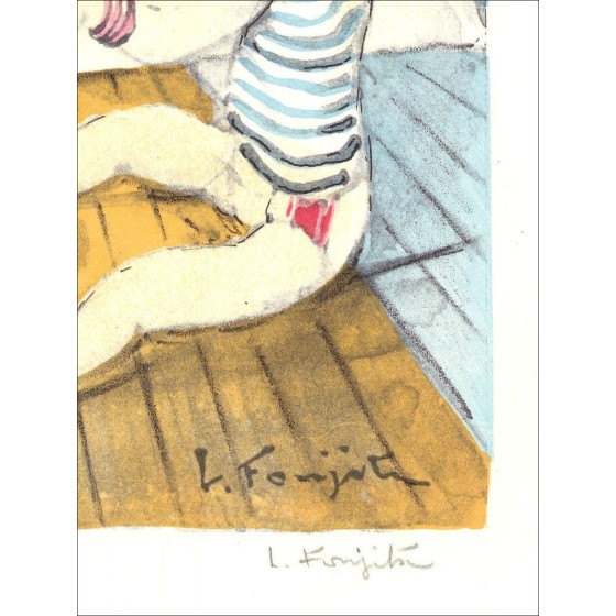 "Knitting" by Léonard Foujita 1963 - Certified Original Lithograph