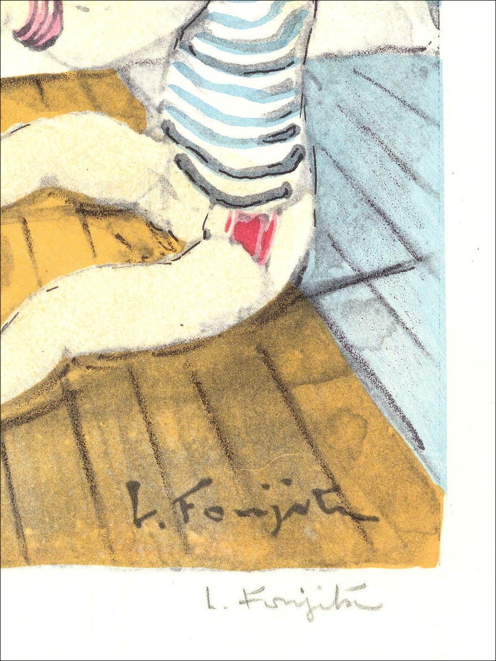 "The Knit" di Leonard Foujita 1963 - Litografia certificata originale