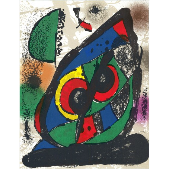 Joan Miro - Litografia originale "Composizione I" 32x24cm - 1981