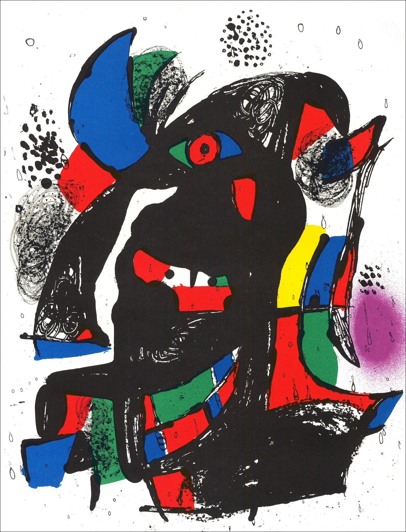 Joan Miro - Original-Lithographie "Komposition II" 32x24cm - 1981