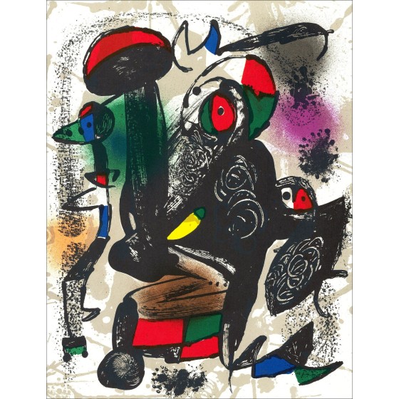 Joan Miro - Original-Lithographie "Komposition III" 32x24cm - 1981