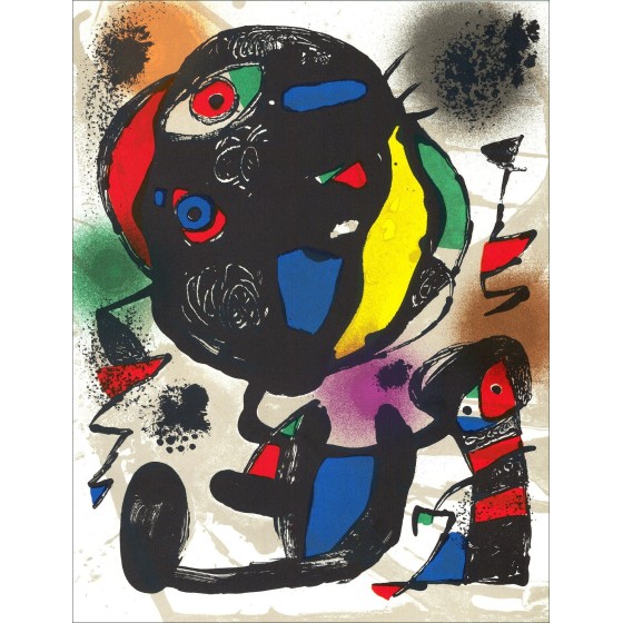 Joan MIRO - Litografía original "Composición V" 32x24cm - 1981