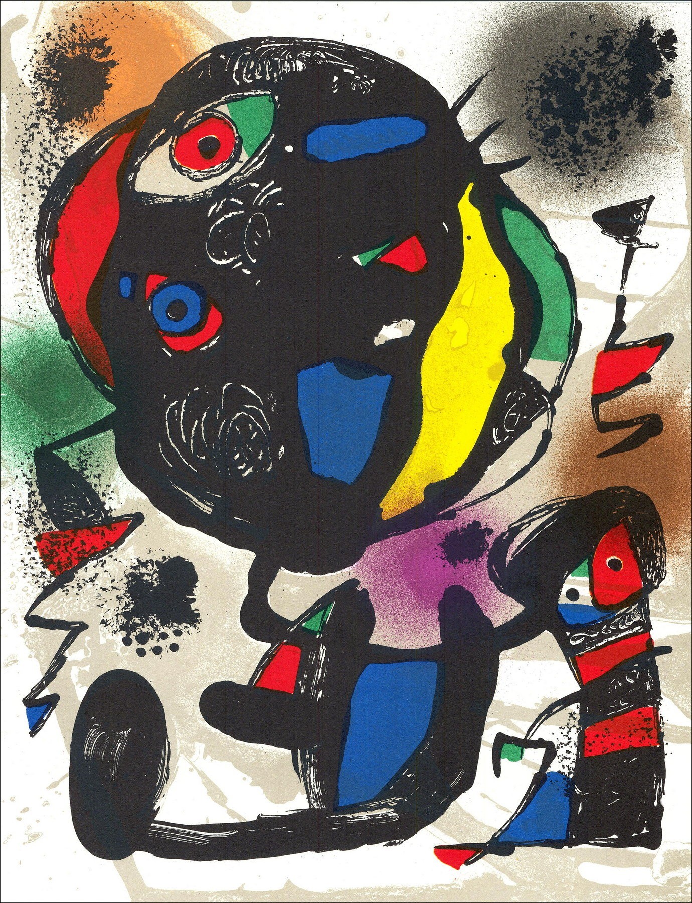 Joan MIRO - Litografía original "Composición V" 32x24cm - 1981