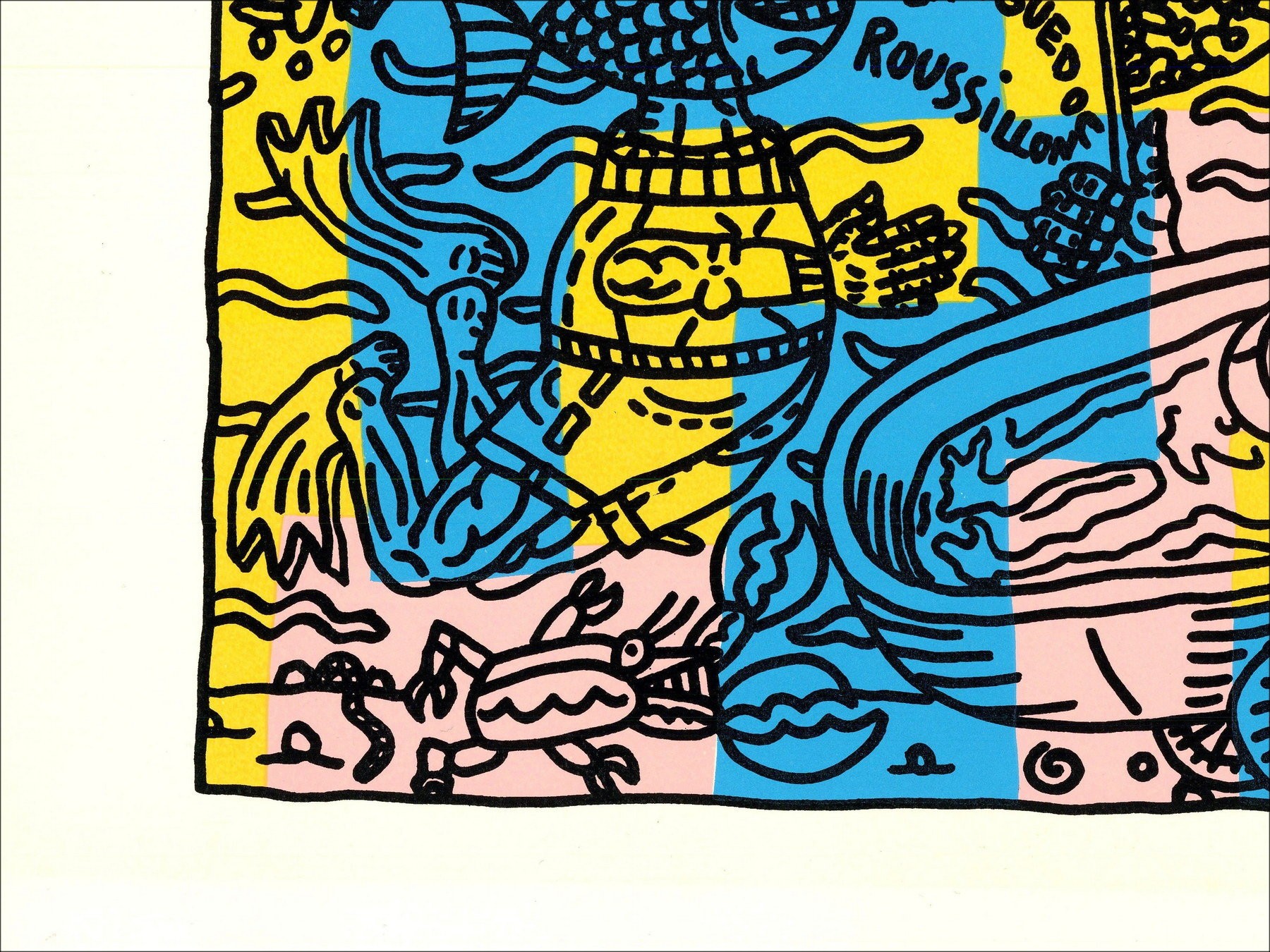 "Bain dans l'étang de Thau" de Robert Combas, 1996 - Sérigraphie E.A