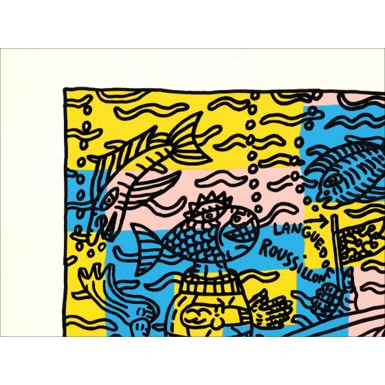 "Bagno in Thau Pond" da Robert Combas, 1996 - E.A Stampa dello schermo