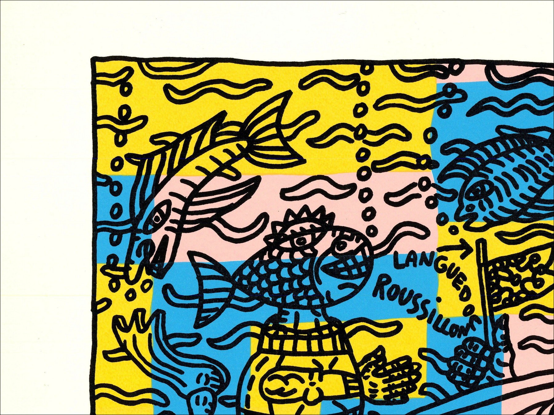 "Bain dans l'étang de Thau" de Robert Combas, 1996 - Screenprint E.A