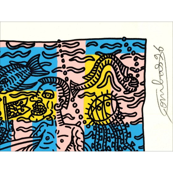 "Bath in Thau Pond" van Robert Combas, 1996 - E.A-schermafdruk