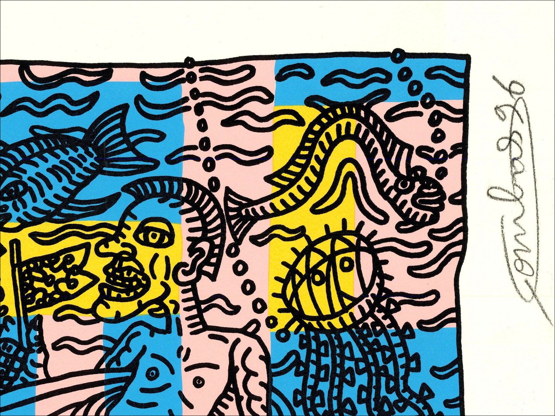 "Bath in Thau Teich" von Robert Combas, 1996 - E.A Screen Print
