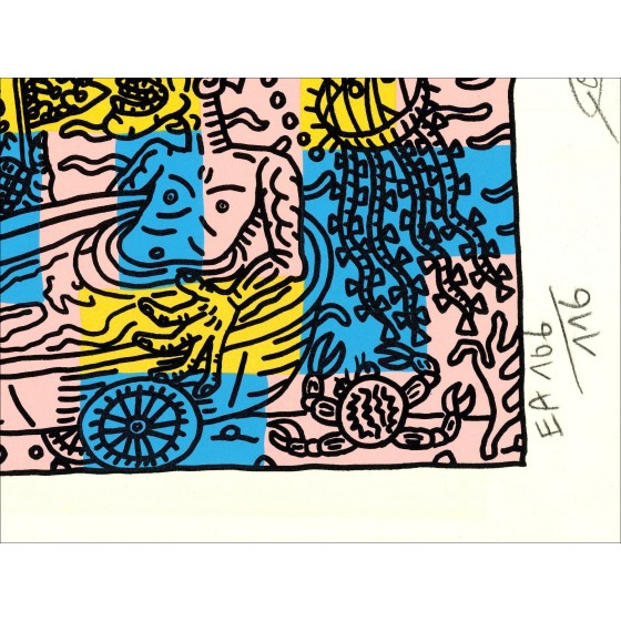 "Bain dans l'étang de Thau" de Robert Combas, 1996 - Sérigraphie E.A