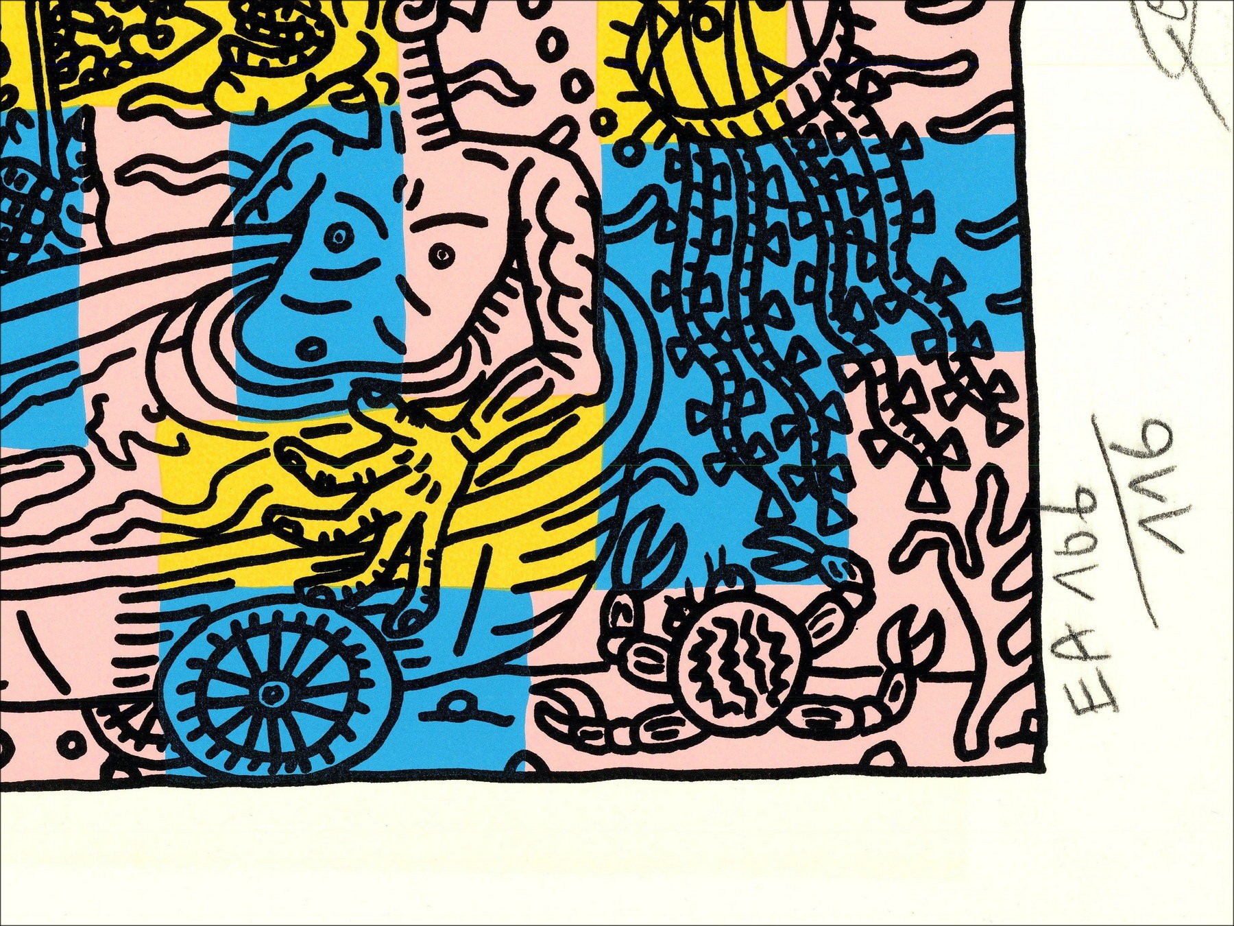 "Bain dans l'étang de Thau" de Robert Combas, 1996 - Screenprint E.A