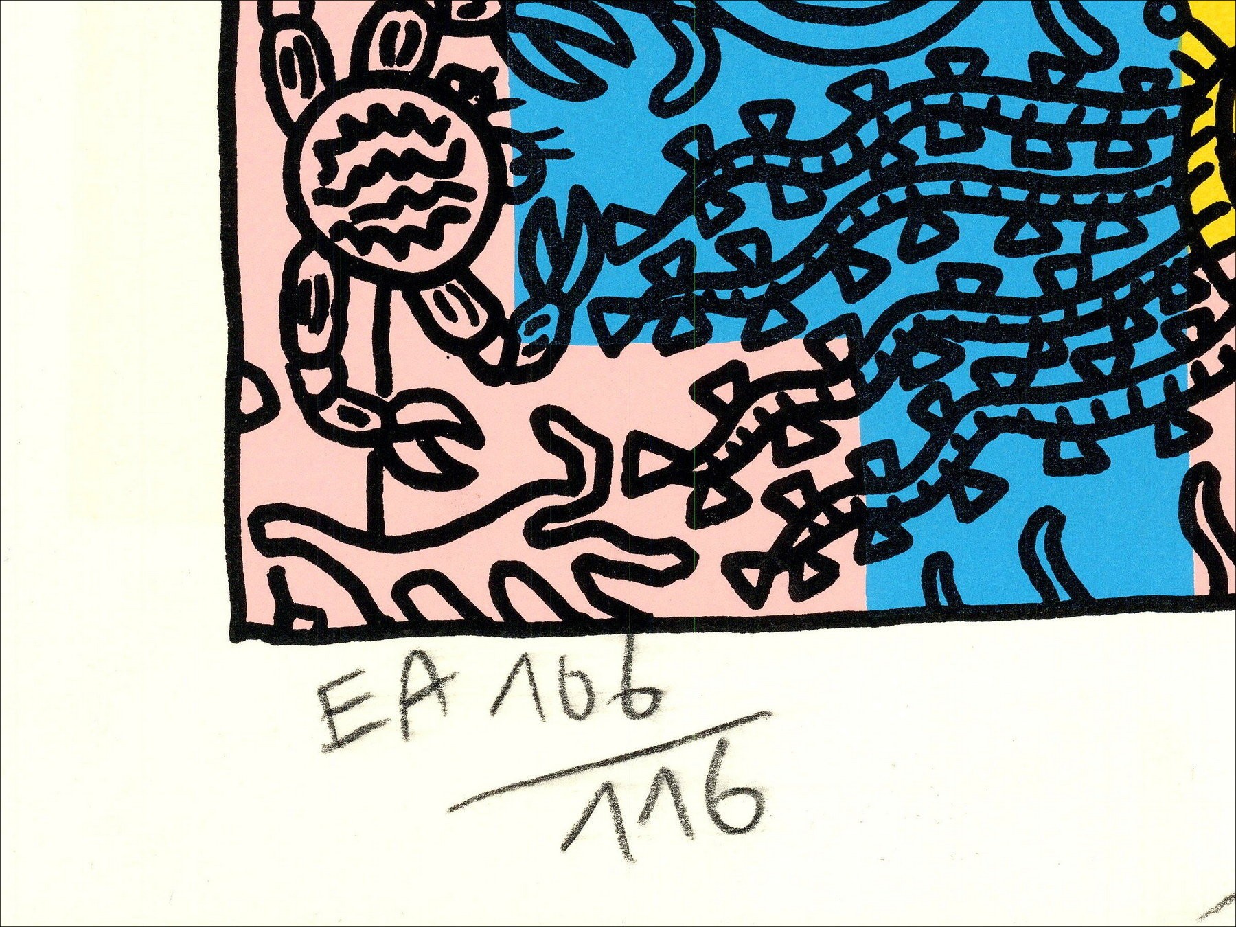 "Bain dans l'étang de Thau" de Robert Combas, 1996 - Sérigraphie E.A