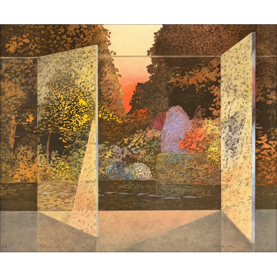 Pierre Garcia-Fons - Originele Litho "The Garden" 56x68cm, ondertekend en genummerd in Potlood