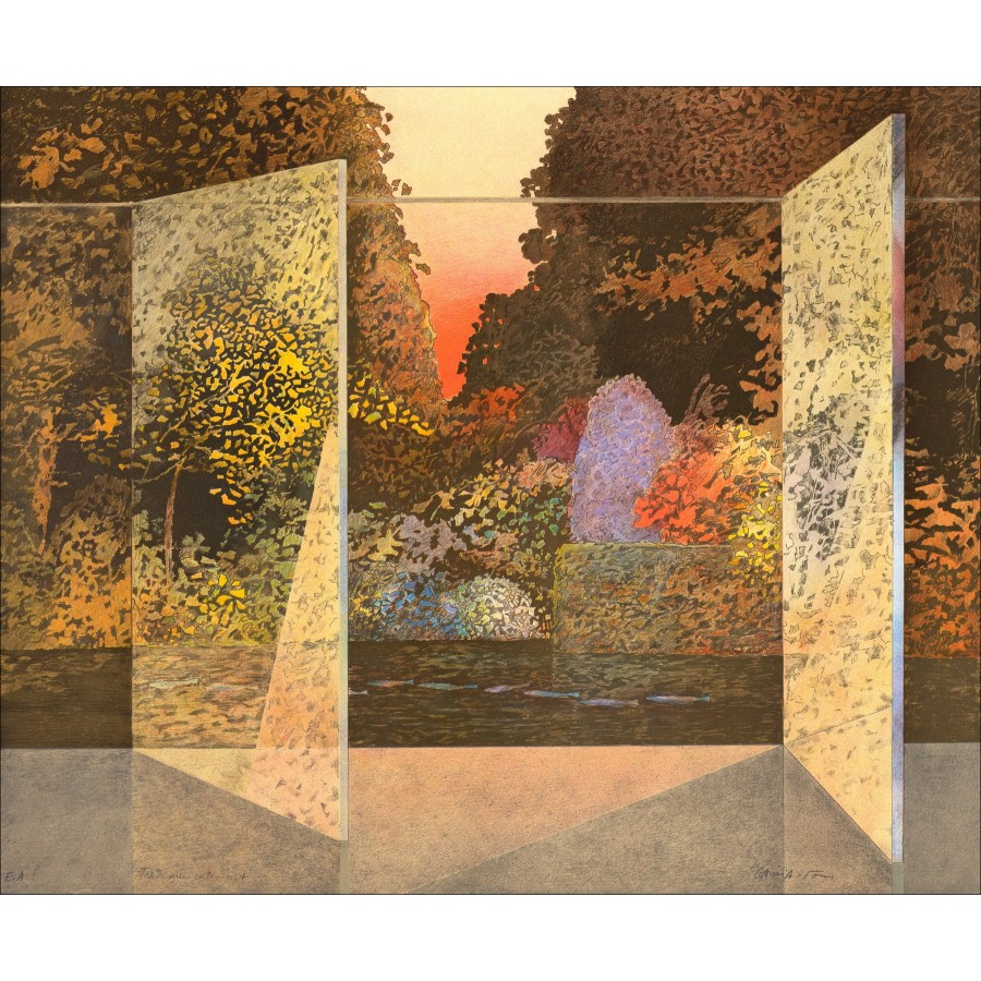 Pierre GARCIA-FONS - Original Lithograph "Le jardin" 56x68cm, signed and numbered in pencil