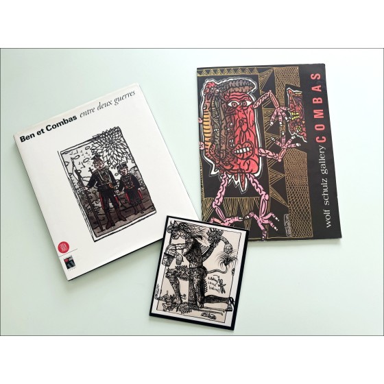 Robert Combas - Lot 2 Catalogi geïllustreerd en een uitnodigingskaart