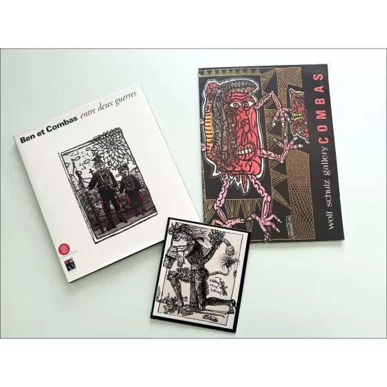 Robert COMBAS - Lot 2 catalogues illustrés et d'un carton d'invitation