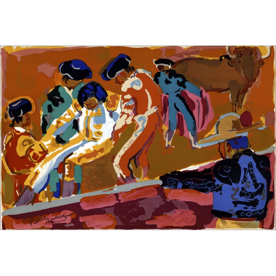 Pierre AMBROGIANI - Original Lithograph "Toreros" 38x57cm - 1972