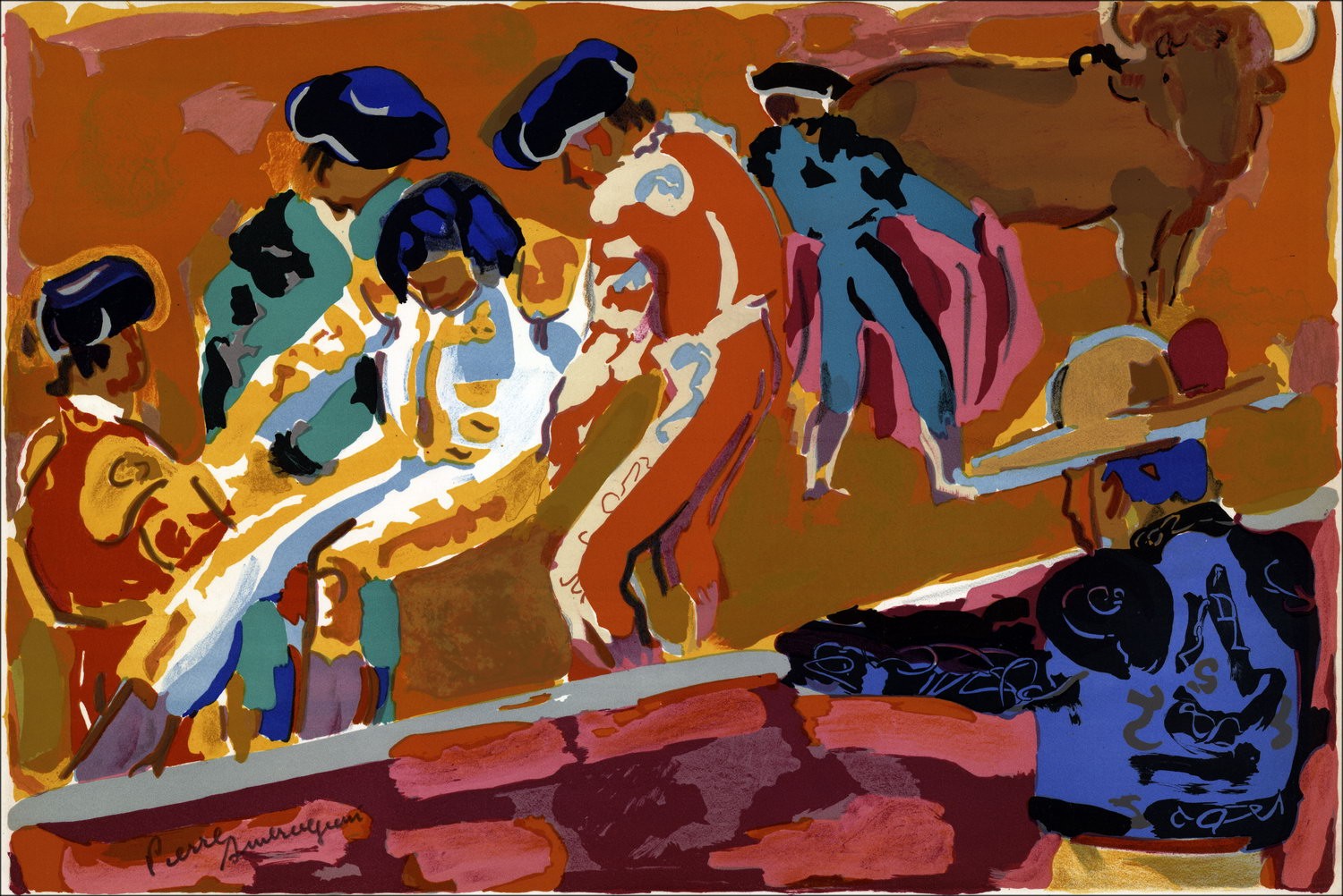 Pierre AMBROGIANI - Lithographie Originale "Toreros" 38x57cm -1972