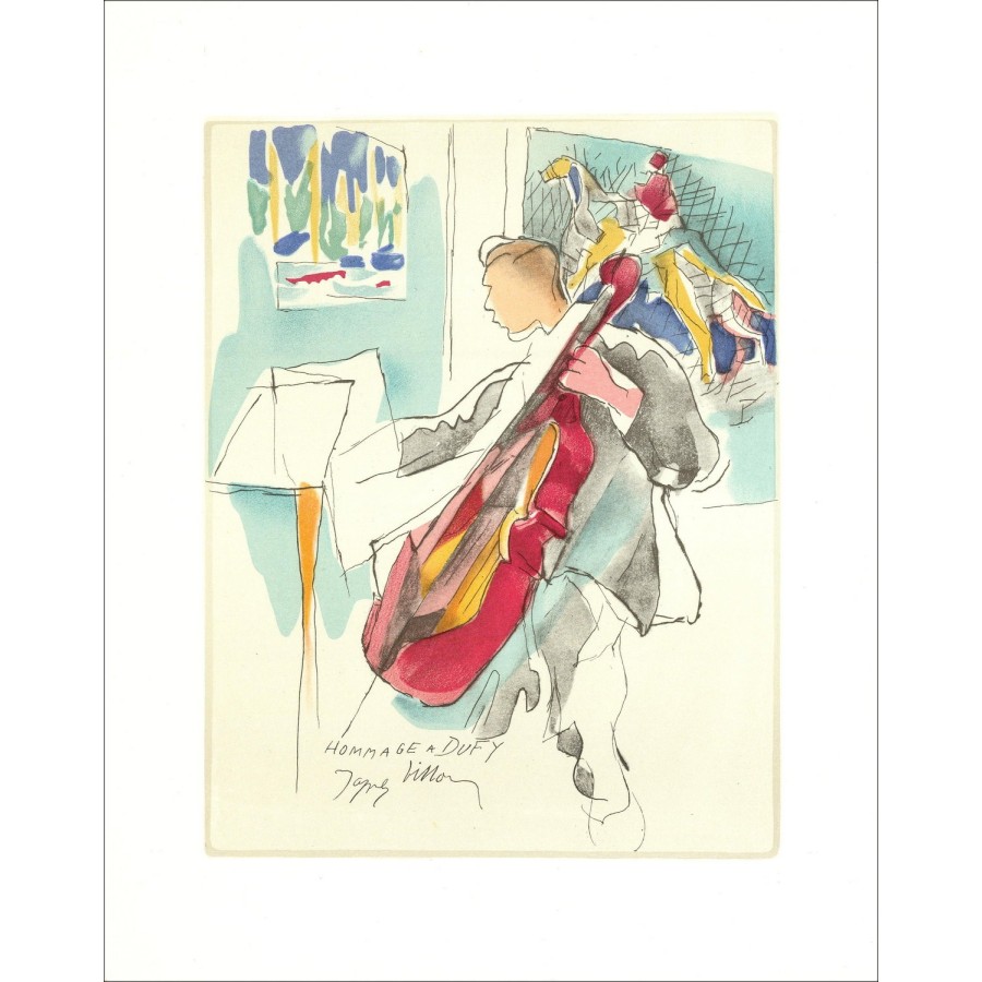 Jacques-Villon - die Cellist Lithographie 1965