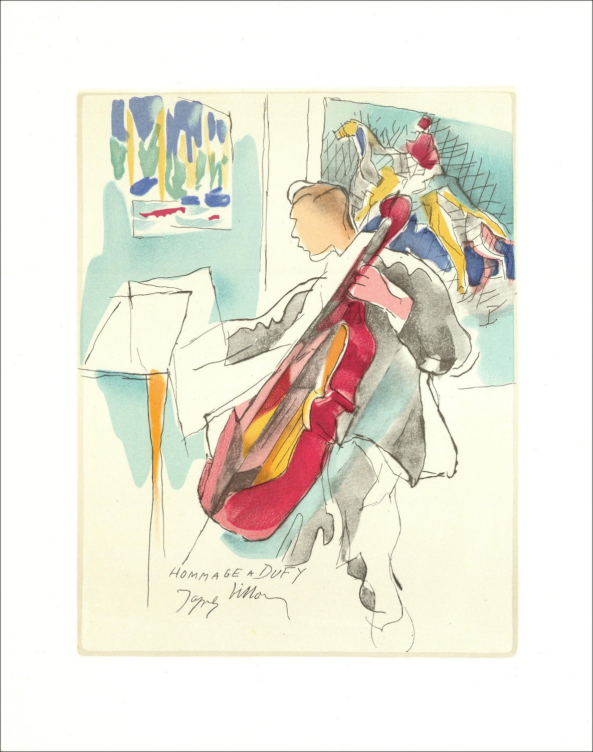 Jacques Villon - La litografía violincelarista 1965