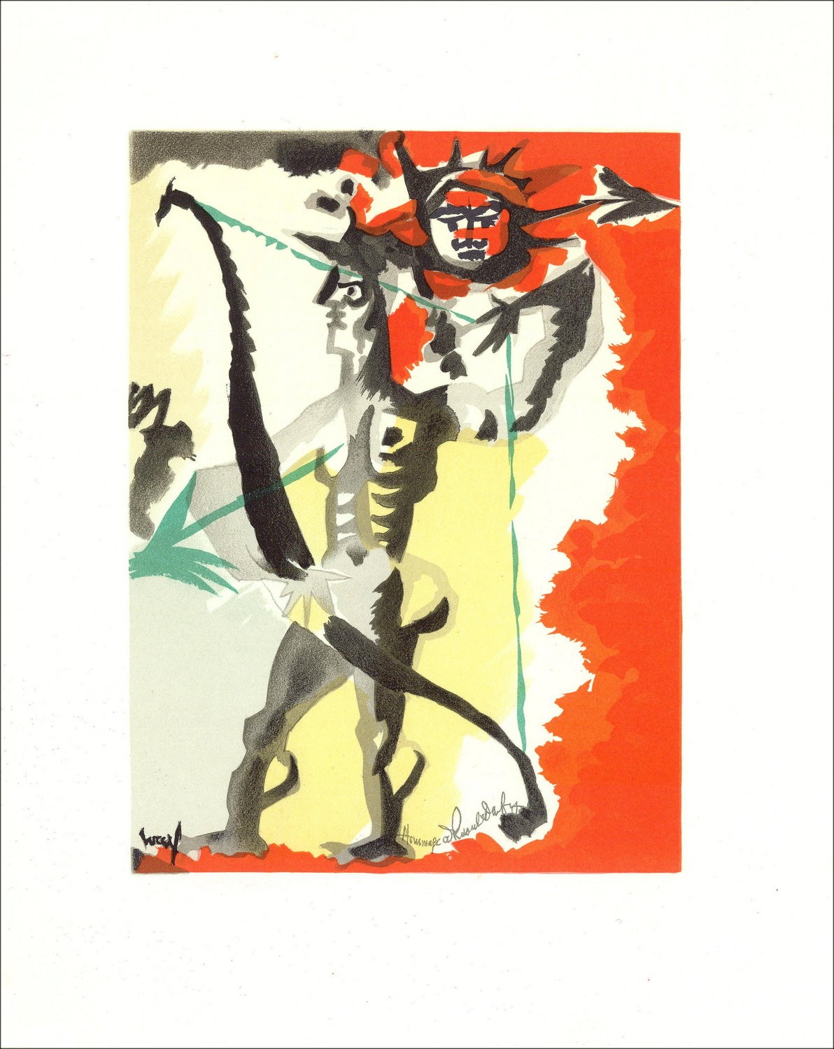 Jean Lurçat Lithograph "Tribute to Raoul Dufy" - Circa 1965