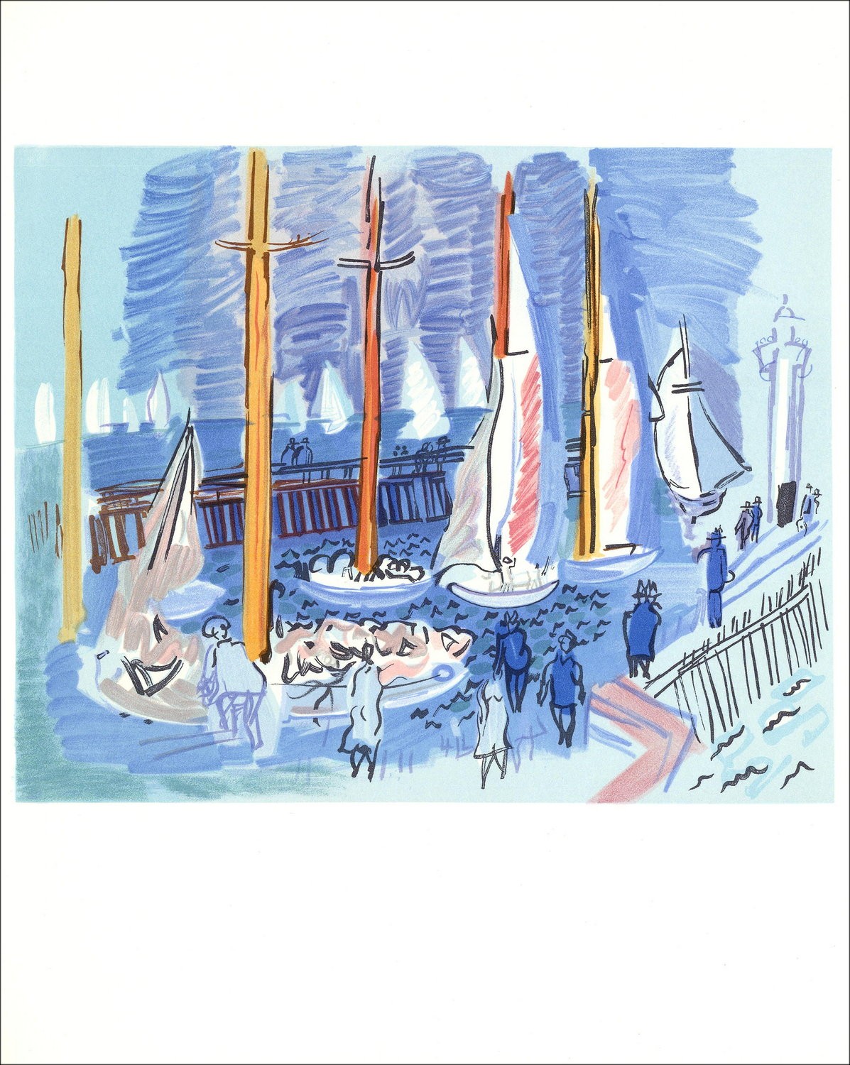 Raoul Dufy "Regatates" - Litografía original 1965