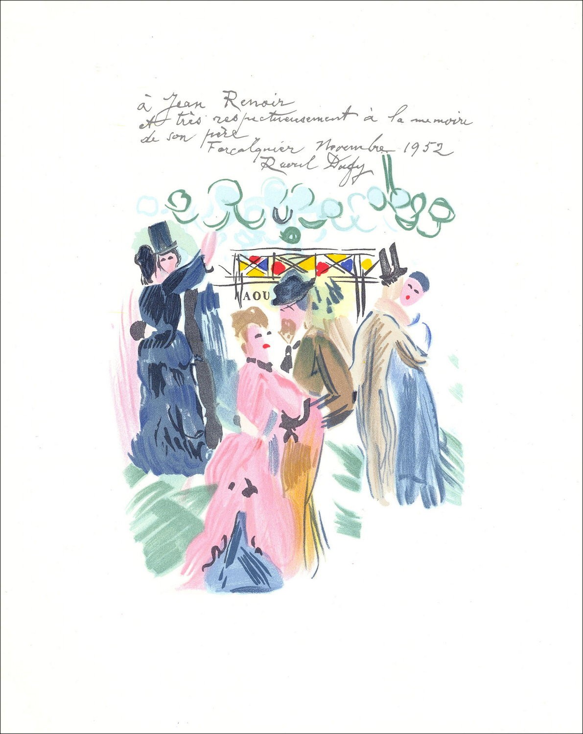 Raoul Dufy "Hommage à Jean Renoir" - Lithographie 1965