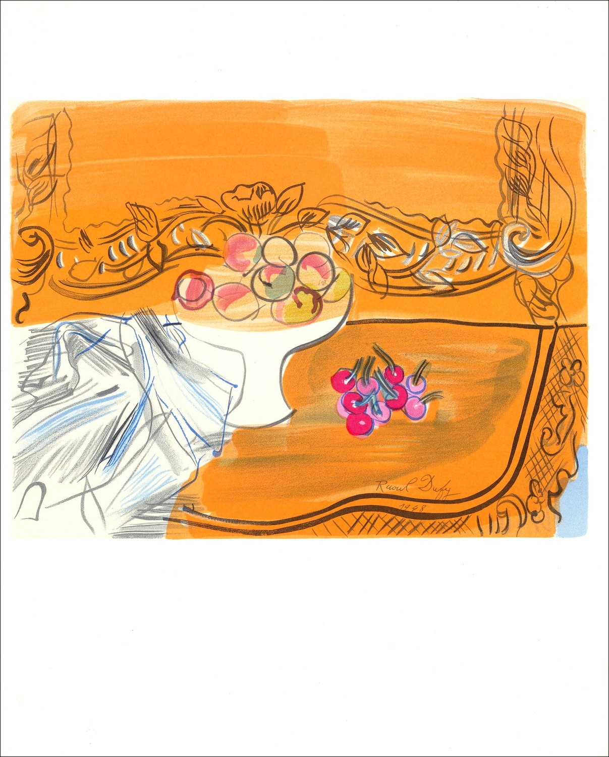 Raoul Dufy "Natura morta con frutta" - Litografia Certificata 1965