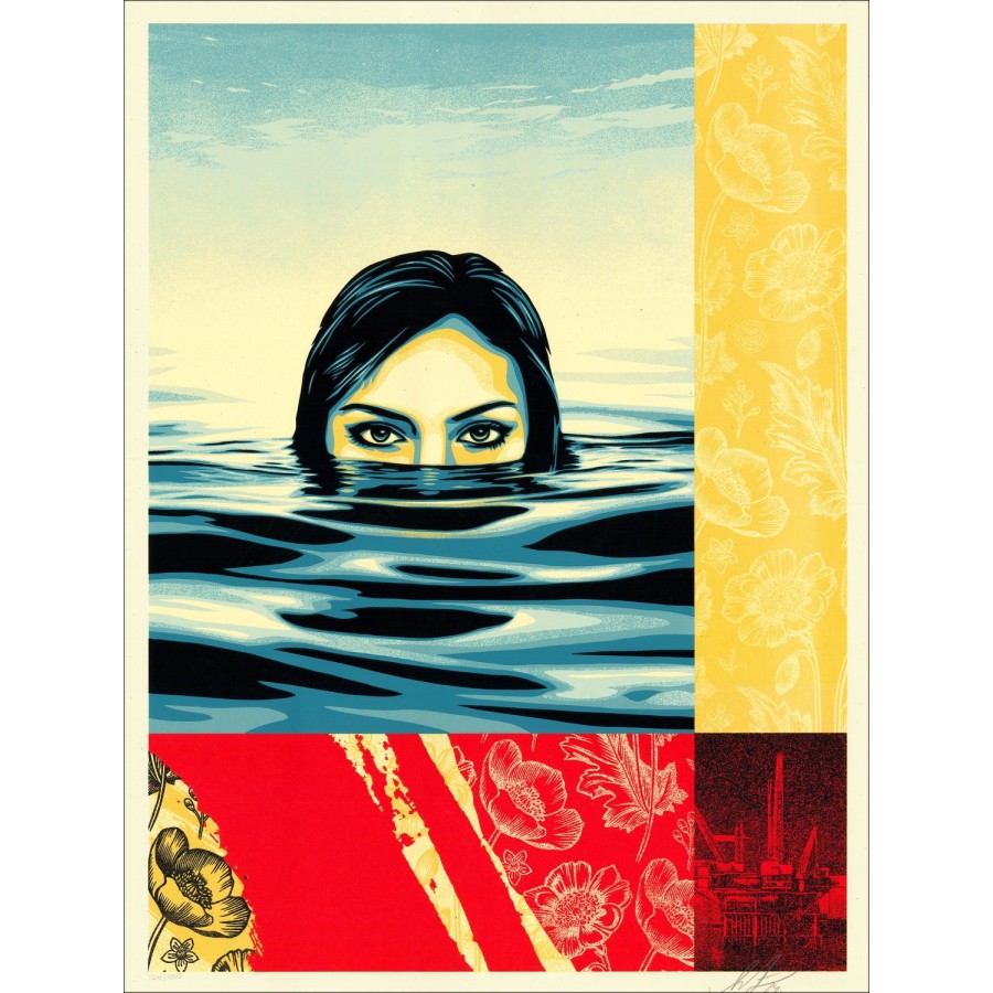 Shepard Fairey (Obey) "Treading Water" - Beperkt zeefdruk 2024