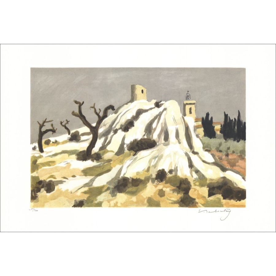 Eugène BABOULÈNE - Litografia Originale "La Provenza, Canjuers" 38x56cm - 1992