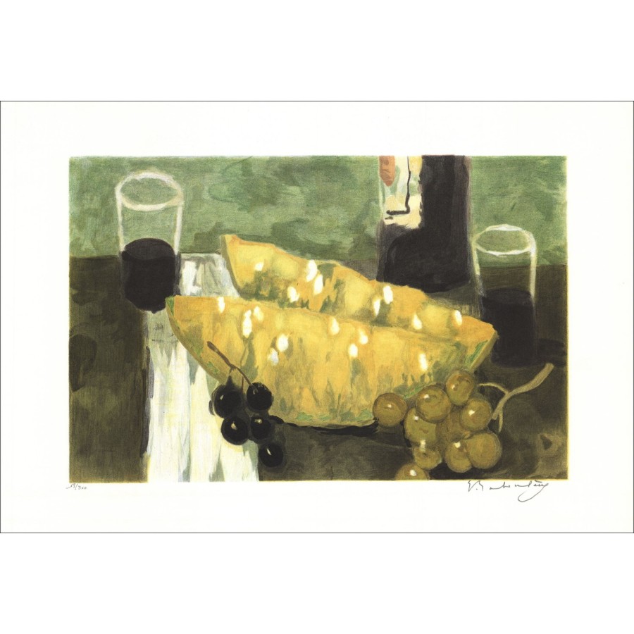 Eugène BABOULÈNE - Original Lithograph "Provence, The Melon" 38x56cm - 1992