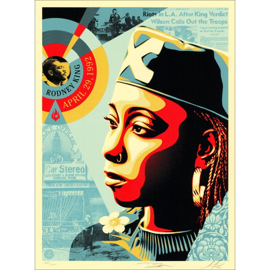 Shepard Fairey (obbedire) "Eyes on the King" - Smartprint firmato e numerato