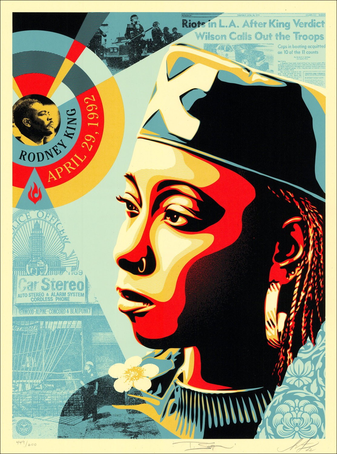 Shepard Fairey (Obey) "Eyes on the King" - Ondertekend zeefdruk en genummerd
