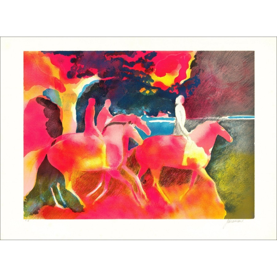 Paul Guiramand "The Riders" - Originele ondertekende lithografie E.A.