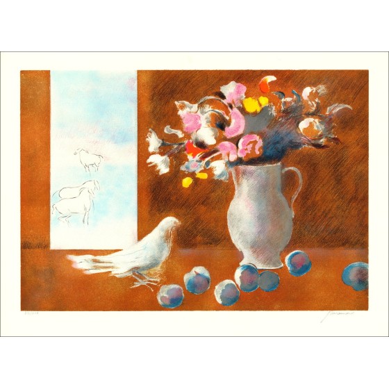 Paul Guiramand "Still Life" - Litografia originale numerata e firmata