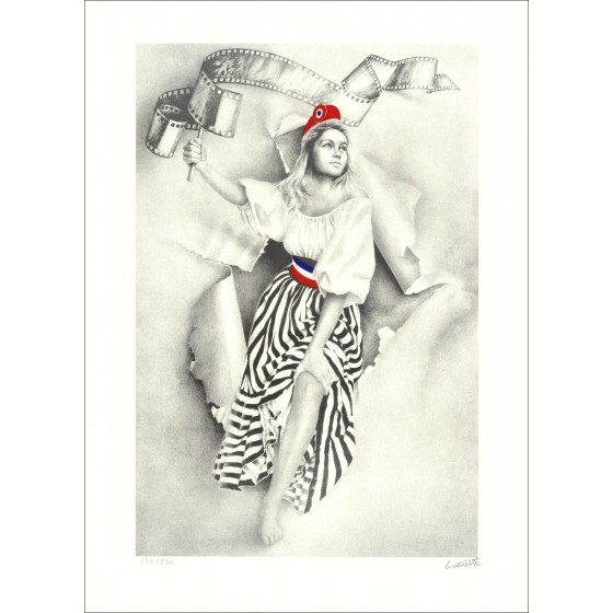 "Marianne" - Originele lithografie van Cannes Poster 1989