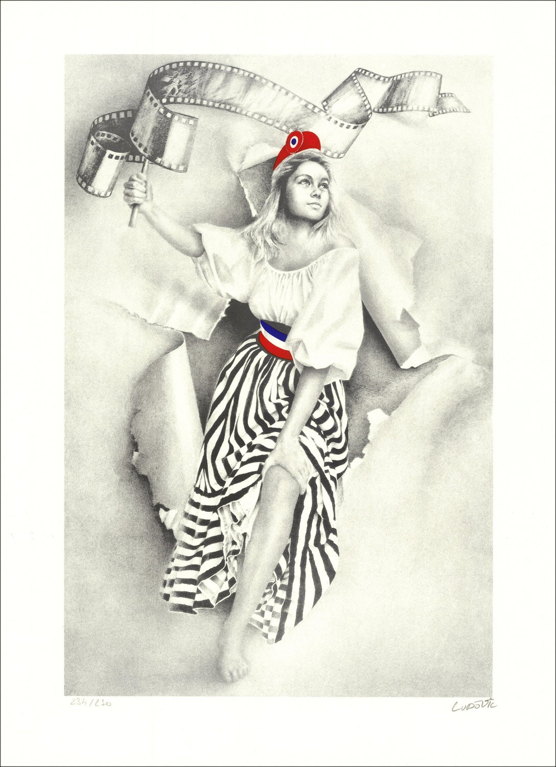 "Marianne" - Lithographie Originale de l'Affiche de Cannes 1989