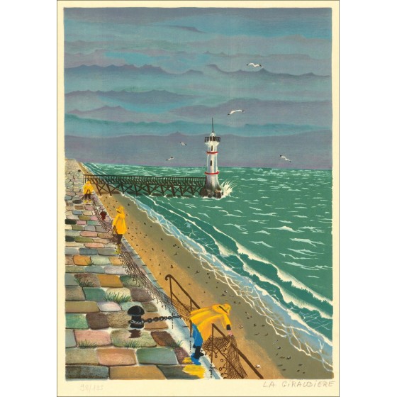 Mady der Giraudière - der bretonische Leuchtturm, Lithographie